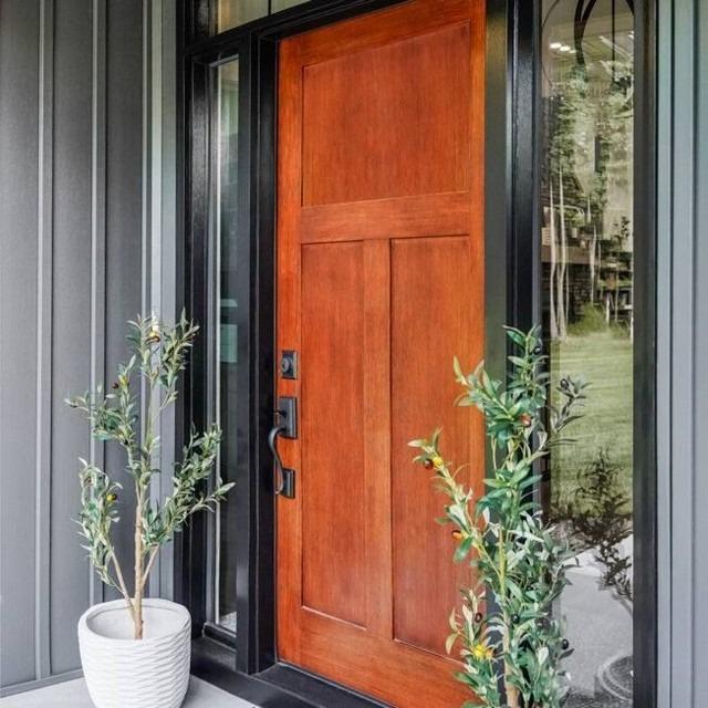Entry Door completed project — Wallington, NJ, ProVia entry door, stained wood finish