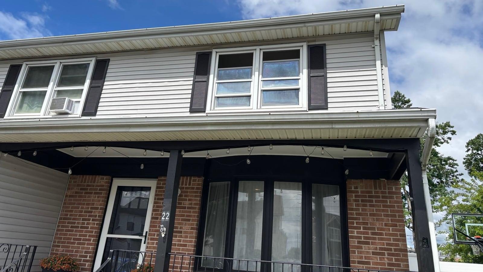 Windows before — New Jersey, ProVia double-hung replacement windows and custom 4-lite bay window
