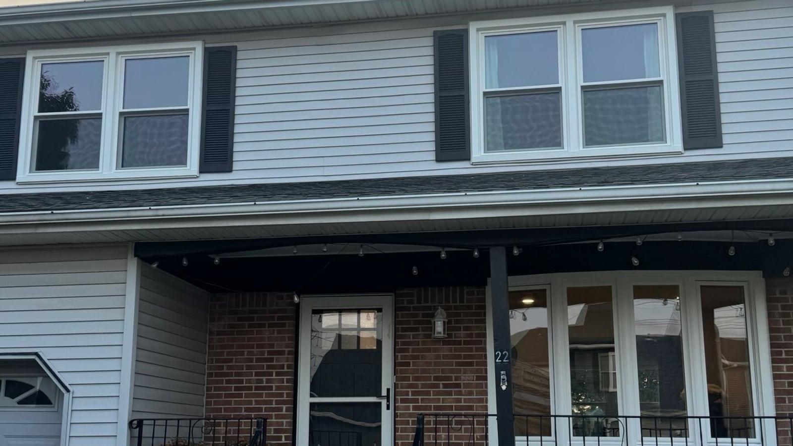 Windows after — New Jersey, ProVia double-hung replacement windows and custom 4-lite bay window